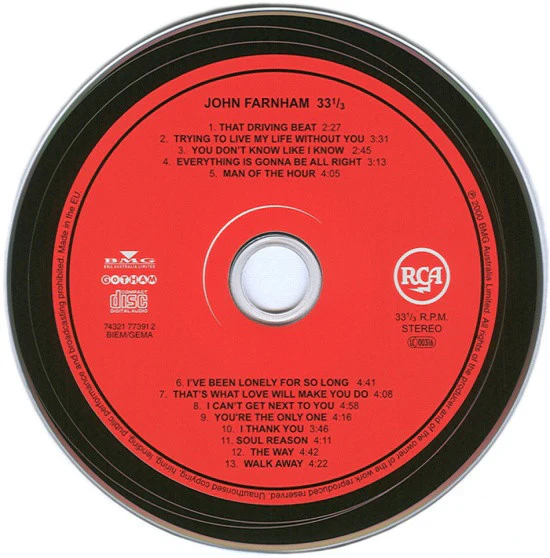 John Farnham - 33⅓ (CD, Album) - Image 3