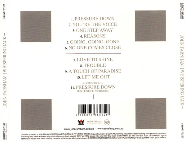 John Farnham - Whispering Jack (CD, Album, RE, RM) - Image 4