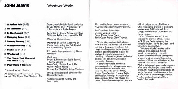 John Jarvis - Whatever Works (CD, Album) - Image 5