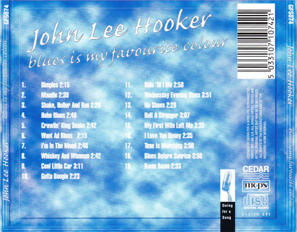 John Lee Hooker - Blues Is My Favourite Colour (CD, Comp) - Image 2