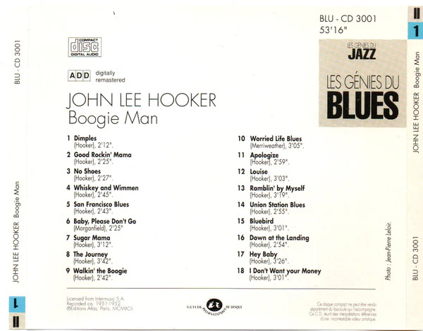 John Lee Hooker - Boogie Man (CD, Comp, RM) - Image 2
