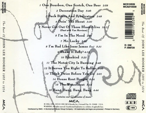John Lee Hooker - The Best Of 1965 To 1974 (CD, Comp) - Image 2