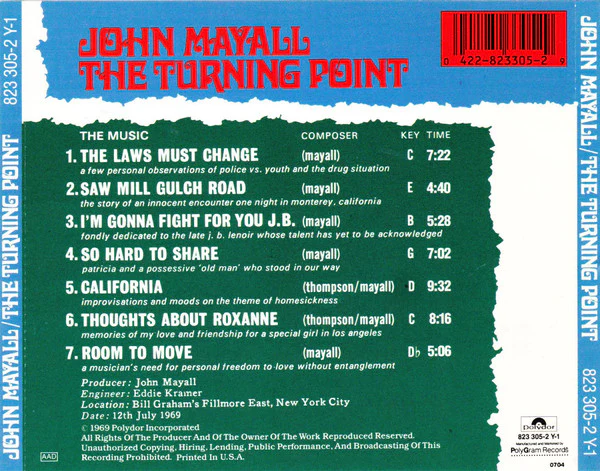 John Mayall - The Turning Point (CD, Album, RE) - Image 2