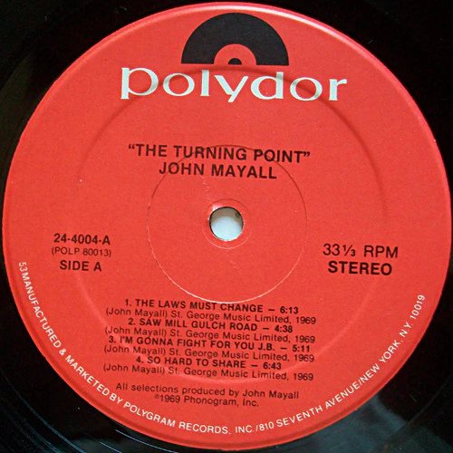John Mayall - The Turning Point (LP, Album, RM, RP) - Image 3