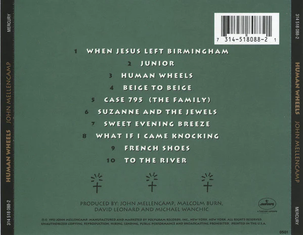 John Mellencamp* - Human Wheels (CD, Album) - Image 2