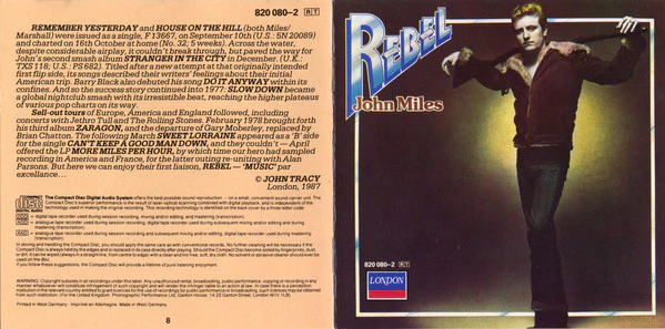 John Miles - Rebel (CD, Album) - Image 5