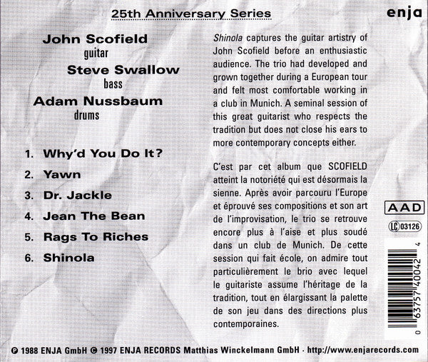 John Scofield - Shinola (CD, Album, RE) - Image 2