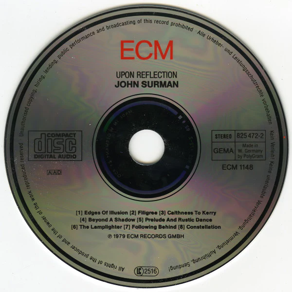John Surman - Upon Reflection (CD, Album, RE) - Image 3