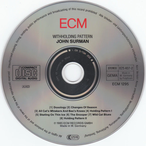 John Surman - Withholding Pattern (CD, Album, RP, PMD) - Image 3