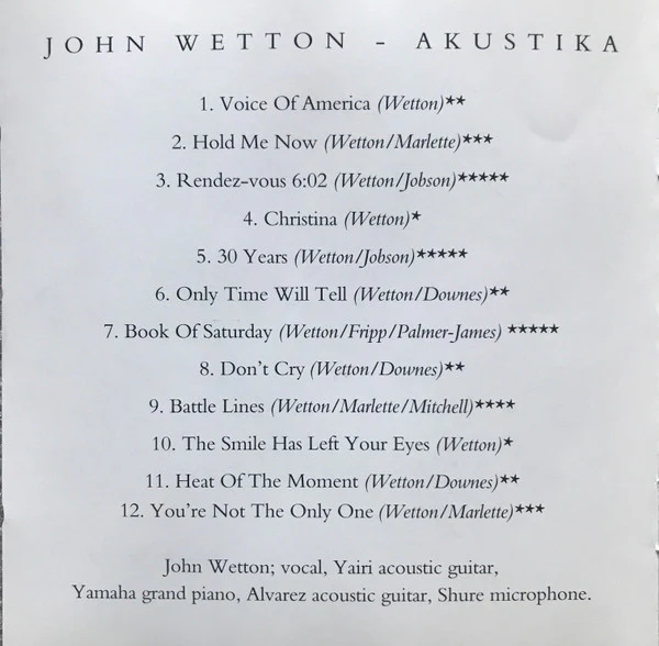 John Wetton - Akustika Live In Amerika (CD, Album) - Image 4