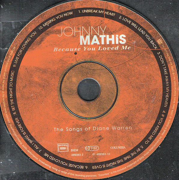 Johnny Mathis - Because You Loved Me: The Songs Of Diane Warren (CD, Album) - Image 3