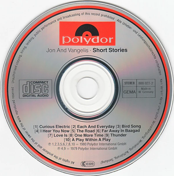 Jon And Vangelis* - Short Stories (CD, Album, RE) - Image 3