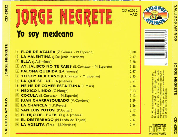 Jorge Negrete - Yo So Mexicano (CD, Comp) - Image 2