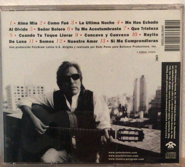 José Feliciano - Señor Bolero (CD, Album) - Image 2