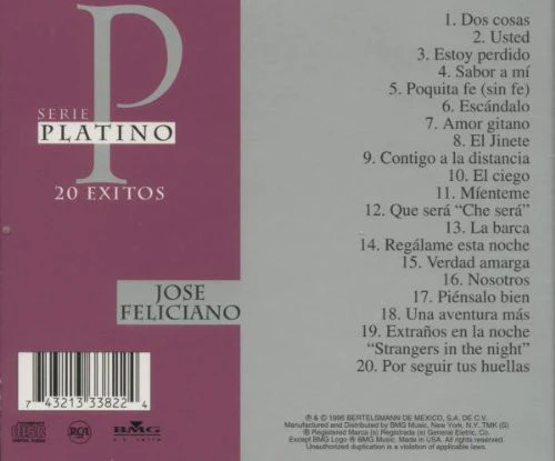 José Feliciano - Serie Platino - 20 Exitos (CD, Comp) - Image 2
