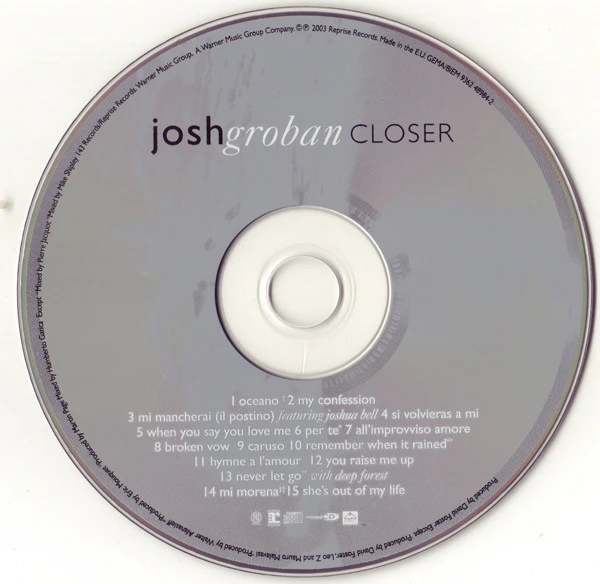 Josh Groban - Closer (CD, Album, Enh) - Image 3