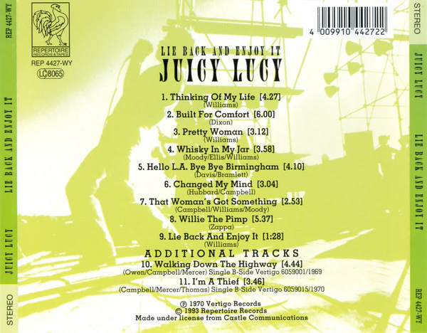 Juicy Lucy - Lie Back And Enjoy It (CD, RE) - Image 2