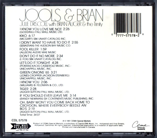 Julie Driscoll, Brian Auger & The Trinity - Jools & Brian (CD, Album, RE) - Image 4