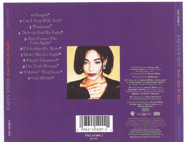 Karyn White - Make Him Do Right (CD, Album) - Image 2