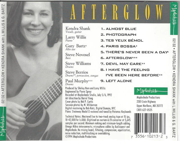 Kendra Shank With The Larry Willis Quartet Plus Gary Bartz - Afterglow (CD, Album) - Image 5