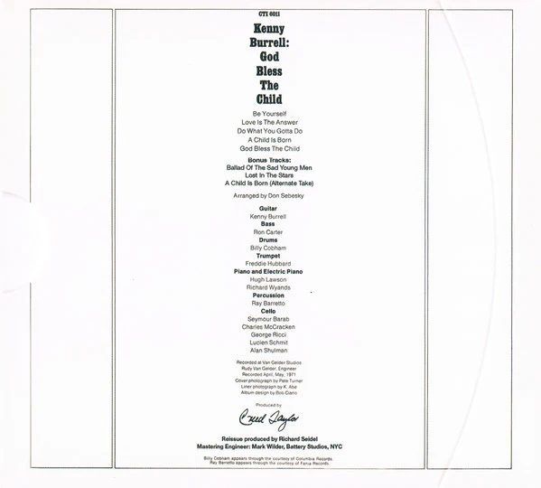 Kenny Burrell - God Bless The Child (CD, Album, RE, RM, Car) - Image 5