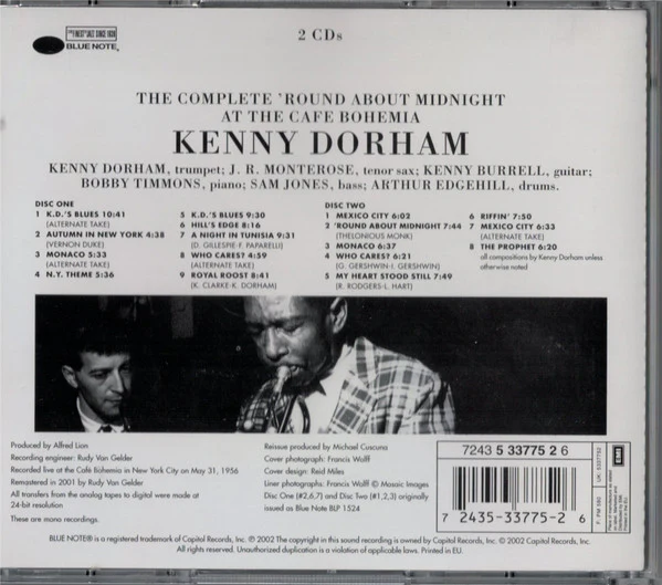 Kenny Dorham - The Complete 'Round About Midnight At The Cafe Bohemia (2xCD, Comp, Mono, RE, RM) - Image 2