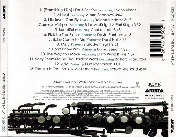 Kenny G  - At Last... The Duets Album (CD, Album) - Image 3