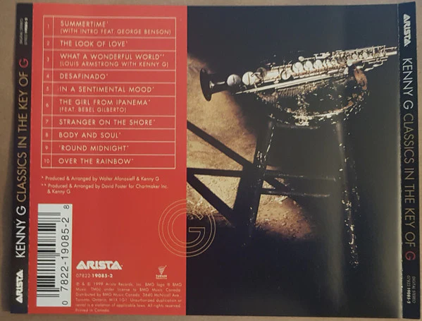 Kenny G  - Classics In The Key Of G (CD, Album) - Image 2