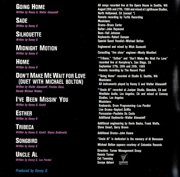 Kenny G  - Live (CD, Album) - Image 5
