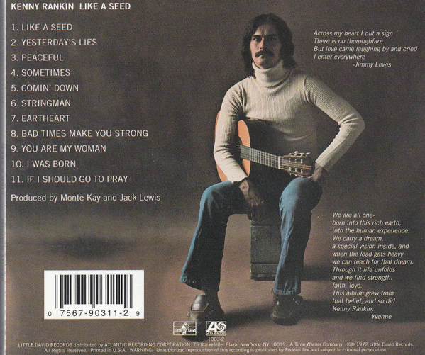 Kenny Rankin - Like A Seed (CD, Album) - Image 3