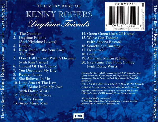 Kenny Rogers - Daytime Friends (The Very Best Of Kenny Rogers) (CD, Comp, RM) - Image 2