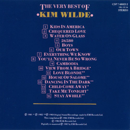 Kim Wilde - The Very Best Of (CD, Comp, RE, RM) - Image 2