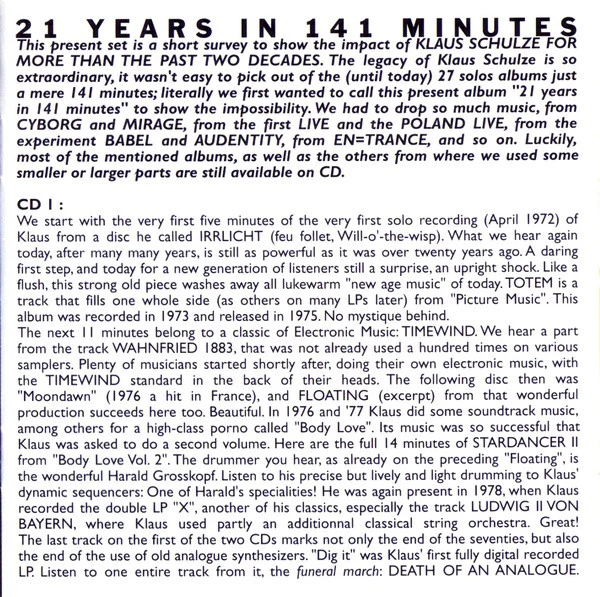 Klaus Schulze - The Essential 72-93 (2xCD, Comp) - Image 4