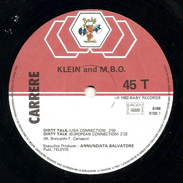 Klein And M.B.O.* - Dirty Talk (12", Maxi) - Image 2