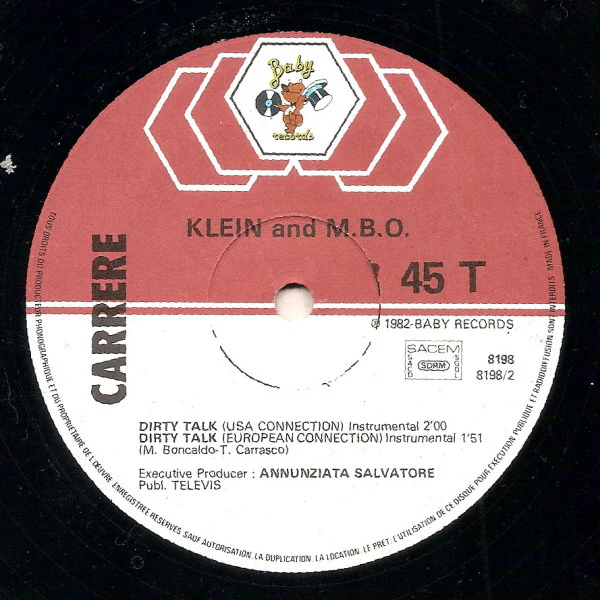 Klein And M.B.O.* - Dirty Talk (12", Maxi) - Image 3
