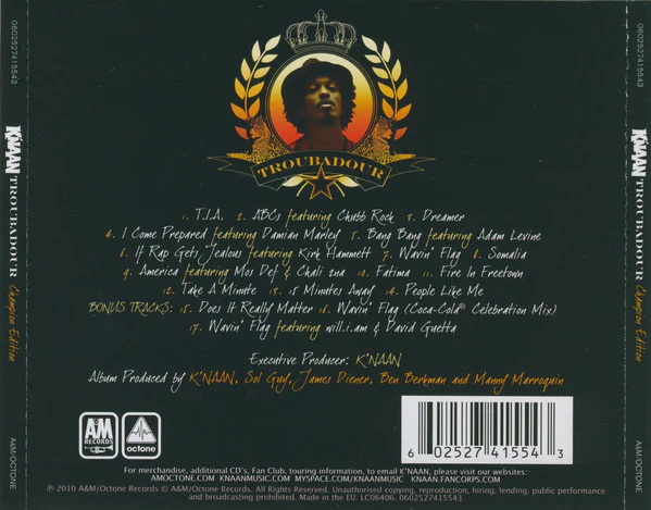 K'naan - Troubadour (Champion Edition) (CD, Album) - Image 3