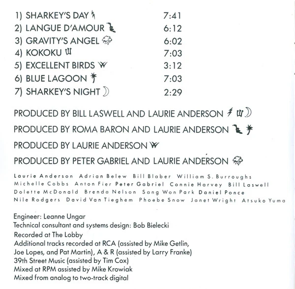 Laurie Anderson - Mister Heartbreak (CD, Album, RE) - Image 4