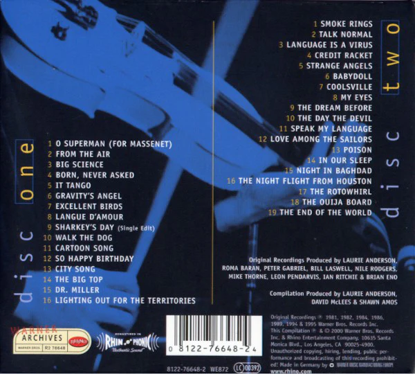 Laurie Anderson - Talk Normal: The Laurie Anderson Anthology (2xCD, Comp) - Image 2