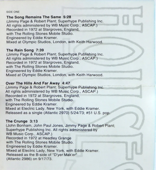Led Zeppelin - Houses Of The Holy (Cass, Album, RE, RM) - Image 4