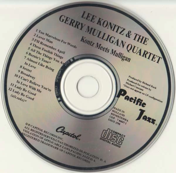 Lee Konitz & The Gerry Mulligan Quartet* - Konitz Meets Mulligan (CD, Album, RE) - Image 5