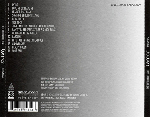 Lemar - The Truth About Love (CD, Album) - Image 2