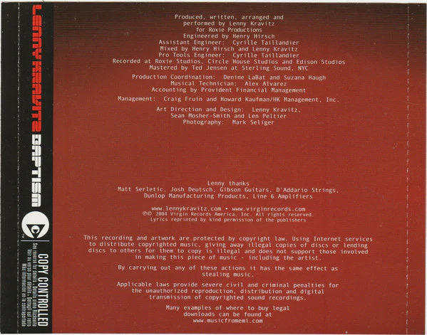 Lenny Kravitz - Baptism (CD, Album, Copy Prot.) - Image 5