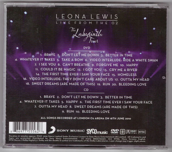 Leona Lewis - The Labyrinth Tour (Live From The O2) (DVD-V, NTSC + CD, Album) - Image 2
