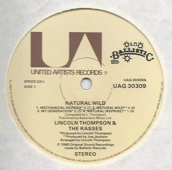 Lincoln Thompson* And The Rasses* - Natural Wild (LP, Album) - Image 3