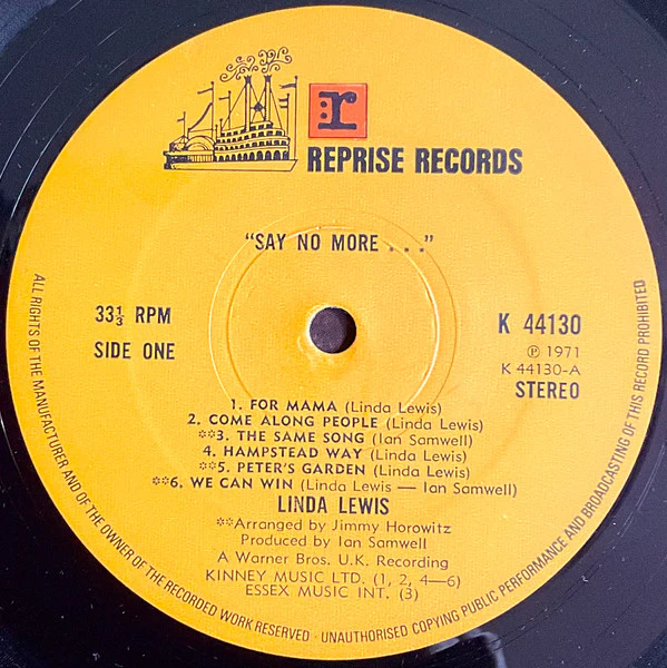 Linda Lewis - 'Say No More...' (LP, Album) - Image 3