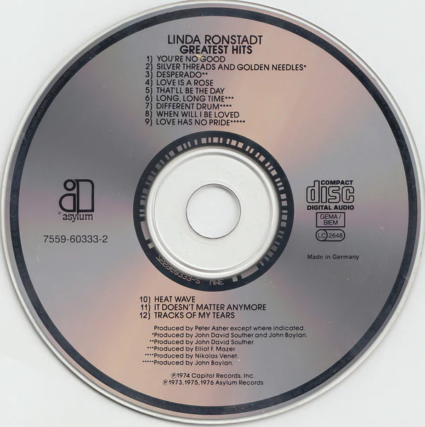 Linda Ronstadt - Greatest Hits (CD, Comp, RE) - Image 3