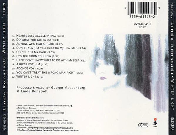Linda Ronstadt - Winter Light (CD, Album) - Image 2