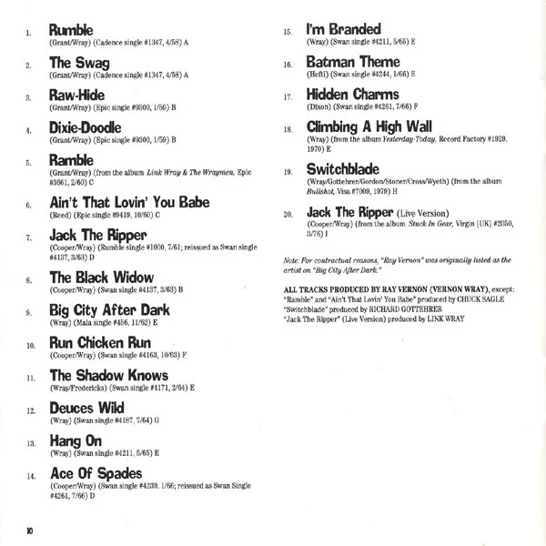 Link Wray - Rumble! The Best Of Link Wray (CD, Comp, RM) - Image 4