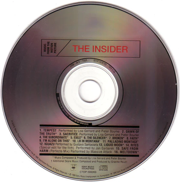 Lisa Gerrard And Pieter Bourke - The Insider (Music From The Motion Picture) (CD, Comp) - Image 4