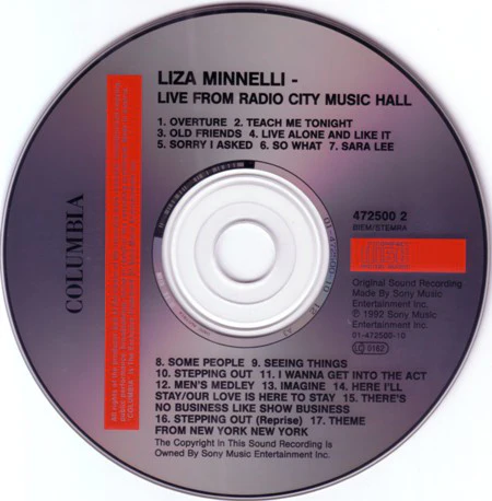 Liza Minnelli - Live From Radio City Music Hall (CD, Album, RP) - Image 5